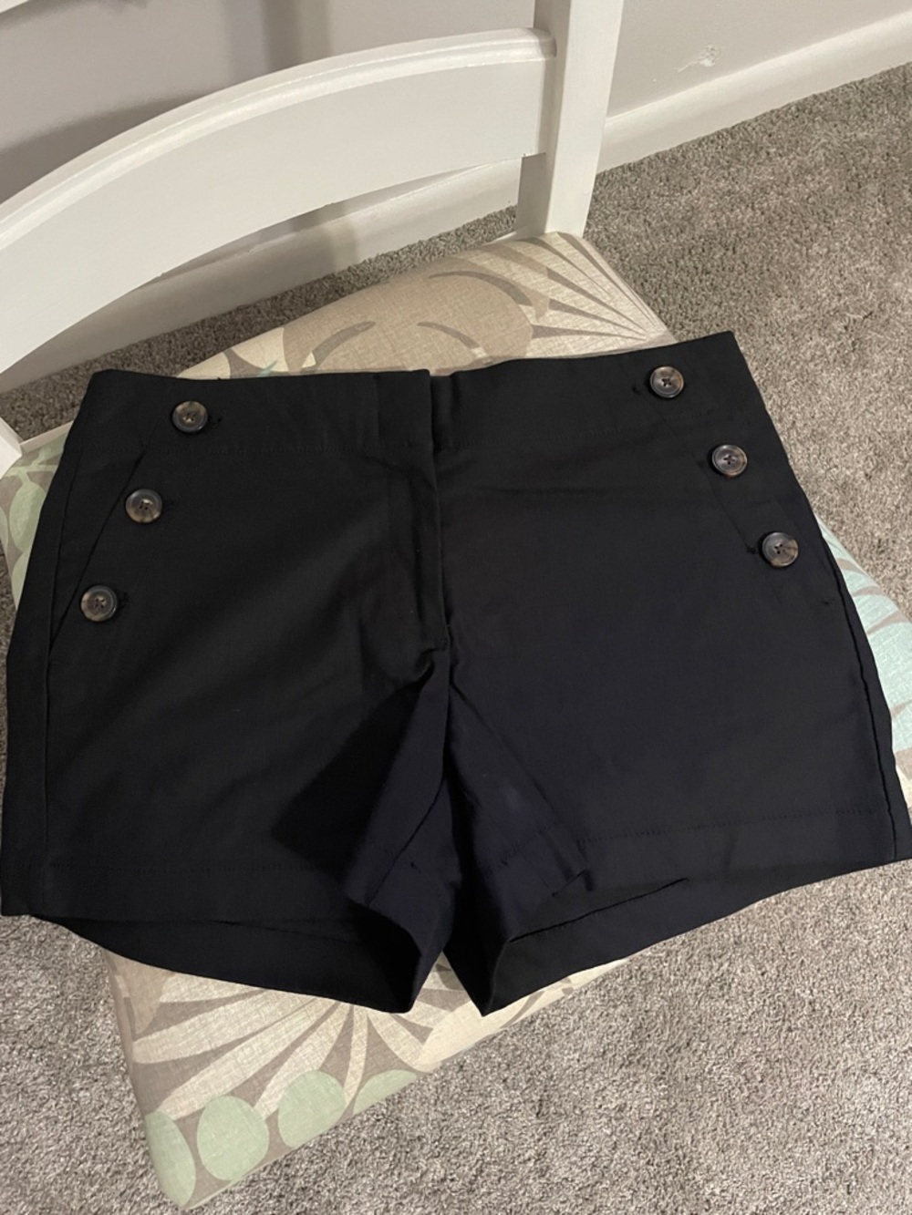 LOFT Black Sailor Button Shorts